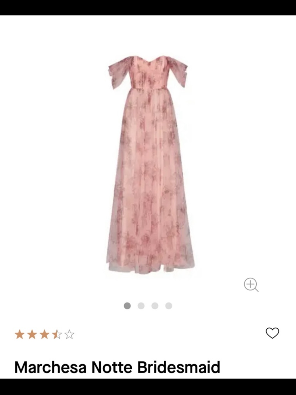 Marchesa Notte Pink Off-Shoulder Prom Dress